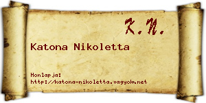 Katona Nikoletta névjegykártya