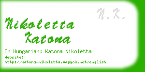 nikoletta katona business card